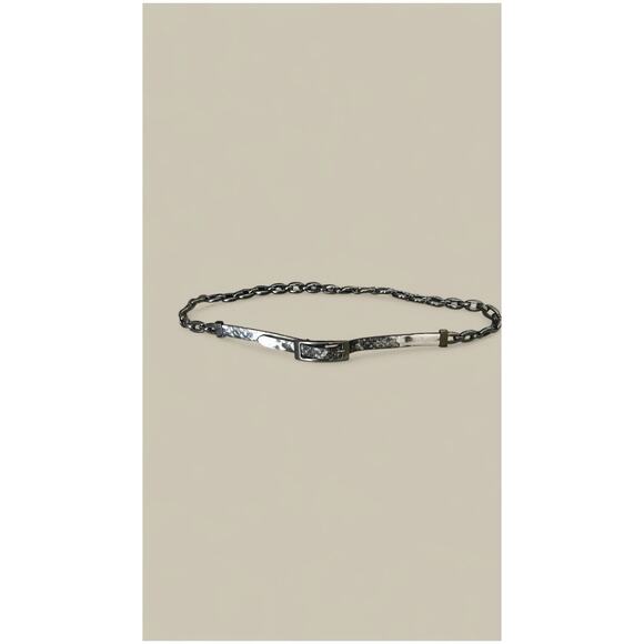 Cache Chain Link Belt Snakeskin Print Size Medium NWOT Y2K Esthetic - Picture 1 of 6